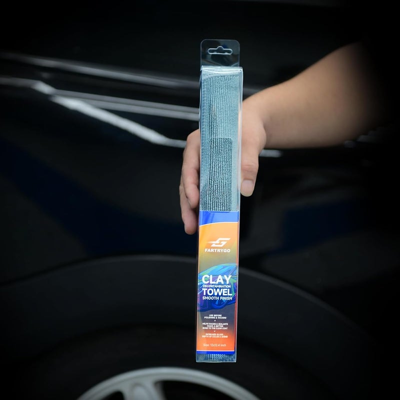 FarTryGo Clay Towel Auto Detailing | Professional Synthetic Clay Bar Towel for Faster Claying & Smooth Paint | Safe for Clear Coat & Glass | Reusable Claybar Towel 12"x12" - Image 2